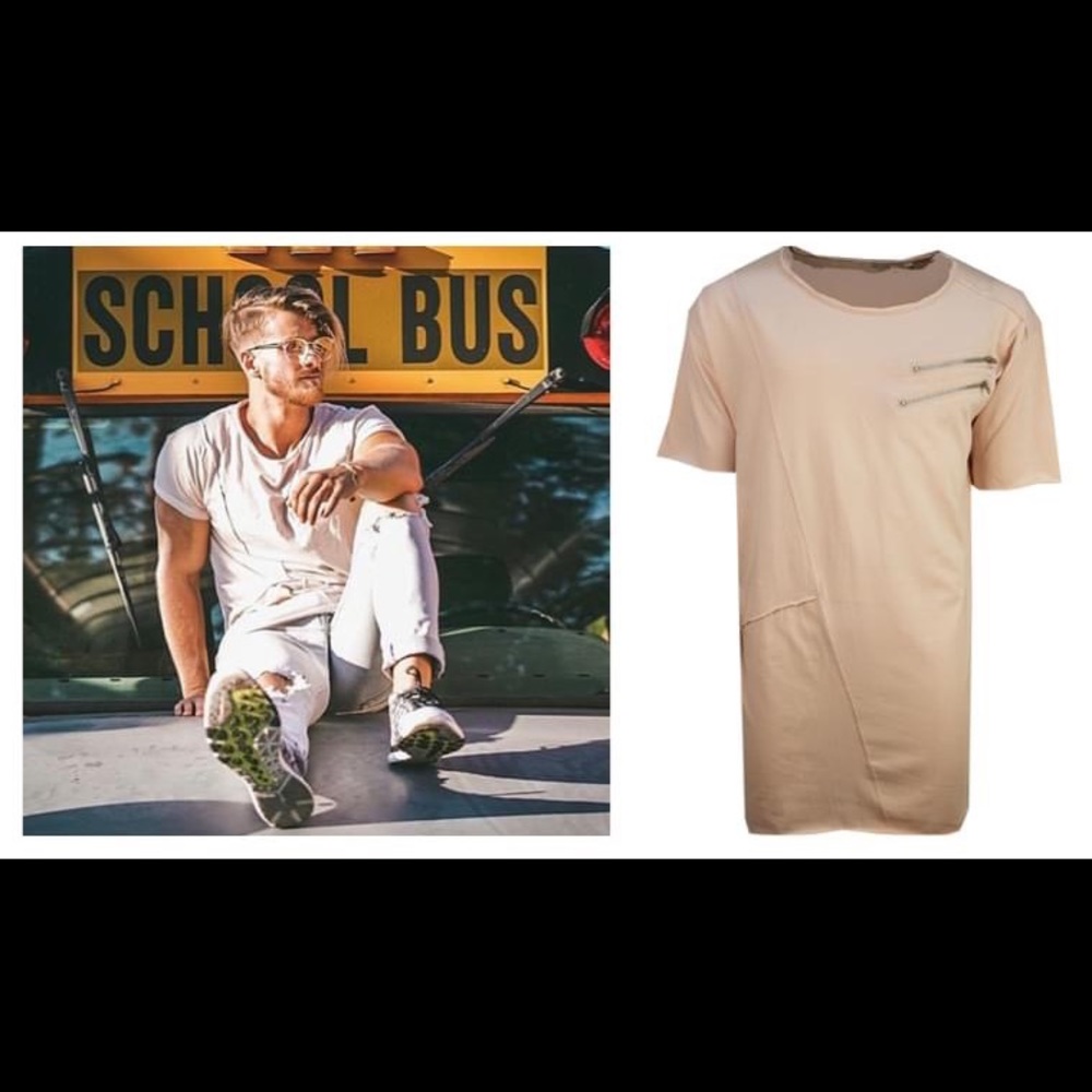 Soulstar Rostle T-shirt Salmon Pink Zippers size L